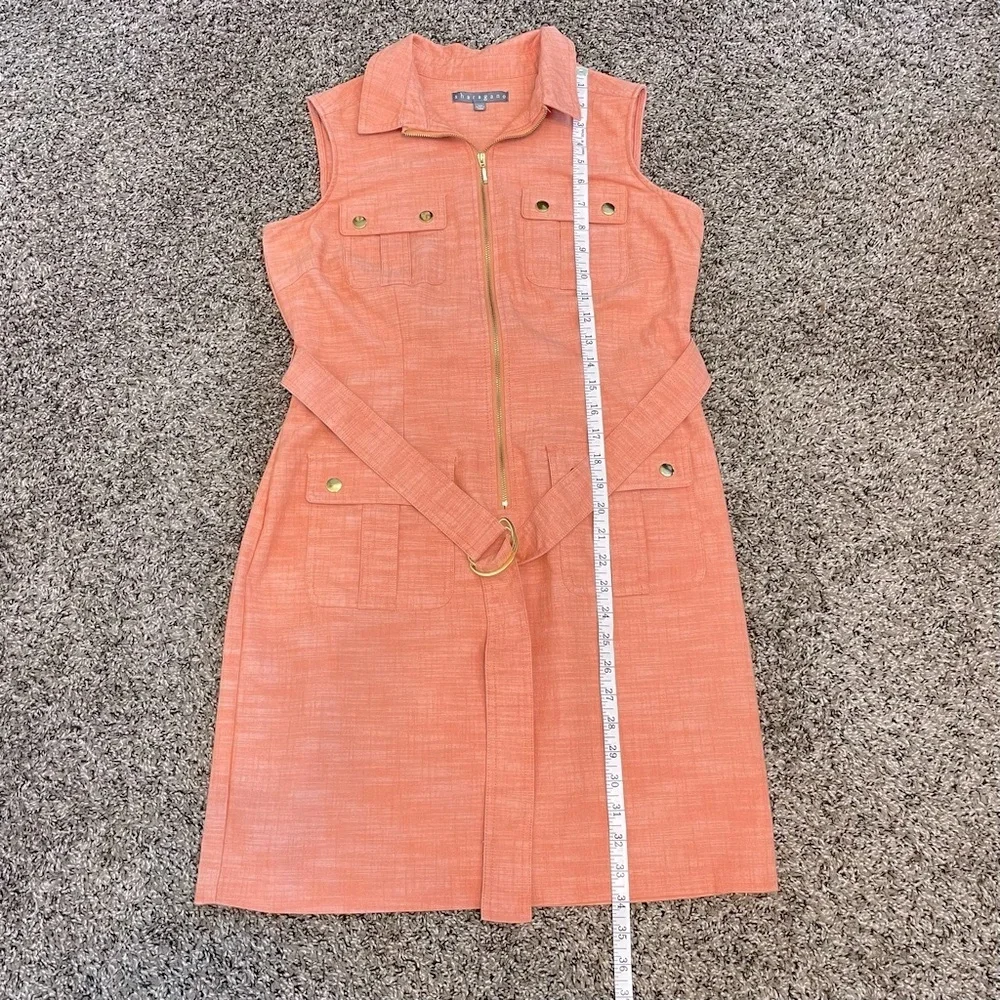 Sharagano New York Women’s Sleeveless Belted Shirt Dress Sz 10P - Picture 5 of 8